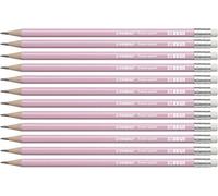 Stabilo - lápiz de grafito con goma - swano pastel - pack de 12 - col