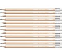 STABILO - Lápiz de grafito con goma - Swano Pastel - Pack de 12 - color de cuerpo melocotón - DurezaHB