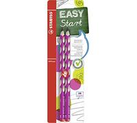 STABILO Lápiz triangular ergonómico para diestros EASYgraph Rosa Pack de 2 Dureza HB