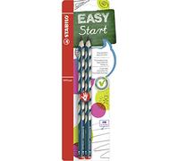 STABILO Lápiz triangular ergonómico para diestros EASYgraph color petrol Pack de 2 Dureza HB