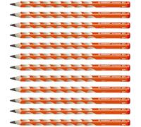 STABILO - Lápiz triangular ergonómico para diestros - EASYgraph en naranja - Pack de 12 - Dureza HB