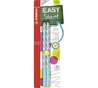 STABILO Lápiz triangular EASYgraph ergonómico para zurdos Azul Pack de 2 HB