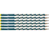 STABILO Lápiz triangular delgado EASYgraph S para zurdos Mina HB Pack de 6 color petrol