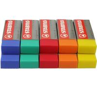 STABILO Legend - Goma de borrar de plástico (10 unidades), color azul, verde, naranja, rojo, amarillo