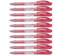 STABILO Liner 308 - Bolígrafo retráctil, punta fina de 0,7 mm, paquete de 10 unidades (rojo)