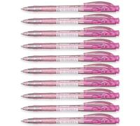 STABILO Liner - Bolígrafo retráctil fino, paquete de 10 unidades, color rosa