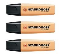 STABILO - Lote de 3 resaltadores BOSS Original Pastel Punta Biselada 2-5 mm Sorbete Albaricoque