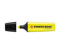 Stabilo - Lote de 4 subrayadores Boss originales recargables, punta biselada 2-5 mm, color amarillo