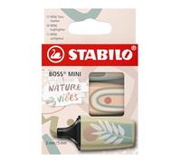STABILO Marcador BOSS MINI Naturevibes Estuche de 3 — verde tierra, verde barro, beige