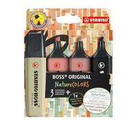 STABILO - Subrayadores BOSS NatureColors - Punta de cincel - Estuche 4 colores