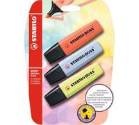 STABILO - Marcador - BOSS ORIGINAL Pastel - Pack de 3 - coral meloso, azul celeste, chispa de lima
