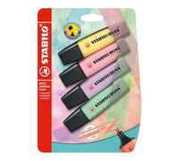 STABILO - marcador - BOSS ORIGINAL Pastel | pack de 4, amarillo cremoso, rubor rosa, brisa violeta, pizca de menta