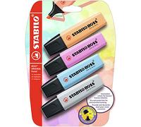 STABILO - Marcador - BOSS ORIGINAL Pastel - Pack de 4 - naranja pálido, azul celeste, fucsia helado, gris polvoriento