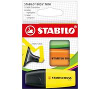 STABILO Marcador fluorescente BOSS MINI Estuche de 3 amarillo, naranja y verde