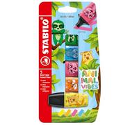 STABILO Marcador fluorescente BOSS MINI Animal Vibes – Estuche 5 mini (5 colores)