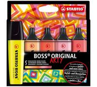 STABILO – Marcador BOSS ORIGINAL – Punta de cincel – Estuche 5 colores