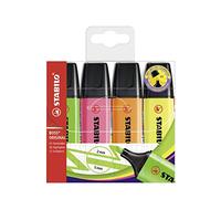 STABILO Marcador fluorescente BOSS ORIGINAL Pack 4 punta 2–5 mm amarillo/verde/rosa/naranja