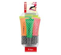 STABILO - Marcador fluorescente - NEON - Pack de 8-4 amarillos, 2 verdes, 1 naranja, 1 rosa