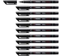 STABILO Marcador permanente OHPen - Caja con 10 unidades color negro - Punta fin