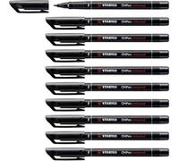 STABILO Rotulador permanente OHPen Universal – punta fina – Pack de 10 negro