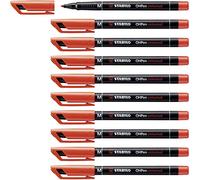 STABILO Rotulador permanente OHPen universal punta media permanente Pack de 10 rojo