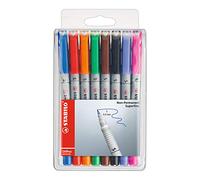 STABILO - Rotulador permenente - OHPen universal - punta super fina soluble en agua - Estuche de 8 - 8 colores diferentes