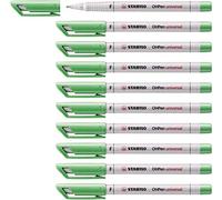 STABILO - Rotulador permanente - OHPen universal - punta fina soluble en agua - Pack de 10 - verde