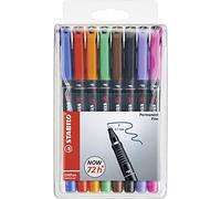 STABILO Rotulador permanente OHPen universal punta fina Estuche 8 colores diferentes