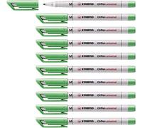 STABILO - Rotulador permanente - OHPen universal - punta media soluble en agua - Pack de 10 - verde