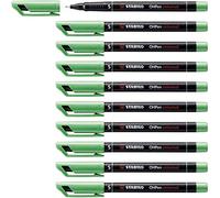 STABILO - Rotulador permanente - OHPen universal - punta superfina permanente - Pack de 10 - verde