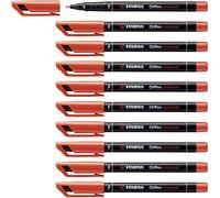 STABILO Rotulador permanente OHPen universal punta fina permanente Pack de 10 rojo