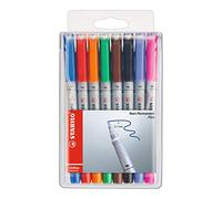 STABILO Rotulador permanente OHPen universal punta fina soluble en agua Estuche 8 colores diferentes