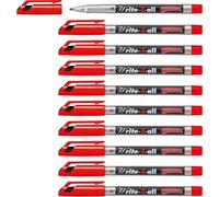 STABILO - Rotulador permanente - Write-4-all - punta media - Pack de 10 - rojo