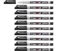 STABILO Rotulador permanente Write-4-all punta fina, pack de 10, negro