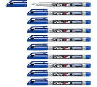 STABILO - marcador permanente - Write-4-all | punta superfina, pack de 10, azul
