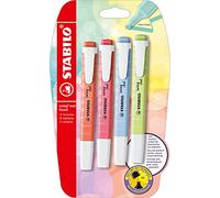 STABILO - marcador - swing cool Pastel | pack de 4, chsipa de lima, rosa cerezo en flow, azul nublado, coral meloso