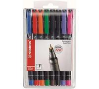 Stabilo ohpen pack de 8 rotuladores permanentes - punta superfina - trazo de 0.4mm - agarre antideslizante - tapon ventilado - colores surtidos