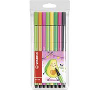 Stabilo Pen 68 Living Colors - Rotulador de dibujo con 8 rotuladores de punta media, diseño de aguacate