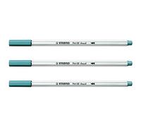 Stabilo Pen 68 - Lote de 3 rotuladores de punta de pincel, color verde esmeralda