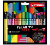 Stabilo Pen 68 Max Arty Rotuladores de punta de cincel de 5 mm en 12 colores sur