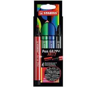 Stabilo pen 68 max rotulador negro, azul, rojo 4 pieza(s)