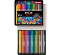 Stabilo Pen 68 Rotulador artístico con punta M de 1 mm en caja metálica de 20