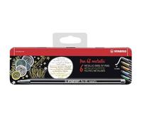 STABILO Rotulador metálico premium Pen 68 metallic – Estuche metálico de 8 colores metálicos (con gancho)
