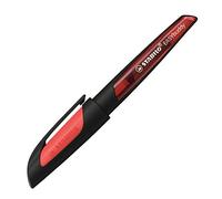 STABILO - Pluma estilográfica escolar con plumín estándar M - EASYbuddy en negro/rojo - azul (borrable) - incluye cartucho