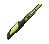 STABILO Pluma escolar EASYbuddy – Plumín para zurdos L, borrable, con cartucho – negro/lima-azul
