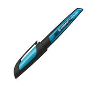 STABILO Pluma estilográfica EASYbuddy plumín A tinta azul borrable negro/azul cielo incluye cartucho