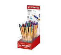 Stabilo Pointball Bolígrafo Retráctil de Tinta de Aceite, Colores Surtidos, Expositor de 38 Unidades