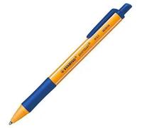 Stabilo pointball boligrafo retractil - punta de 1mm - tinta con base de aceite - recargable - 79% plastico reciclado - grip antideslizante - color azul (10 uds)
