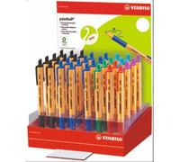Stabilo pointball bolígrafo retráctil recargable 6 colores surtidos - expositor de 32u