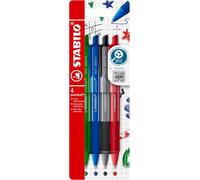STABILO Bolígrafo retráctil Pointball Colorful trazo 0 Pack de 4 (surtido)